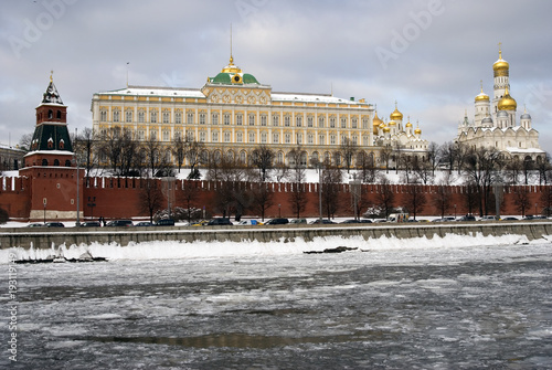 Moscow Kremlin. Color winter photo.