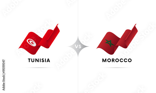 Tunisia versus Morocco. Football. Vector illustration.