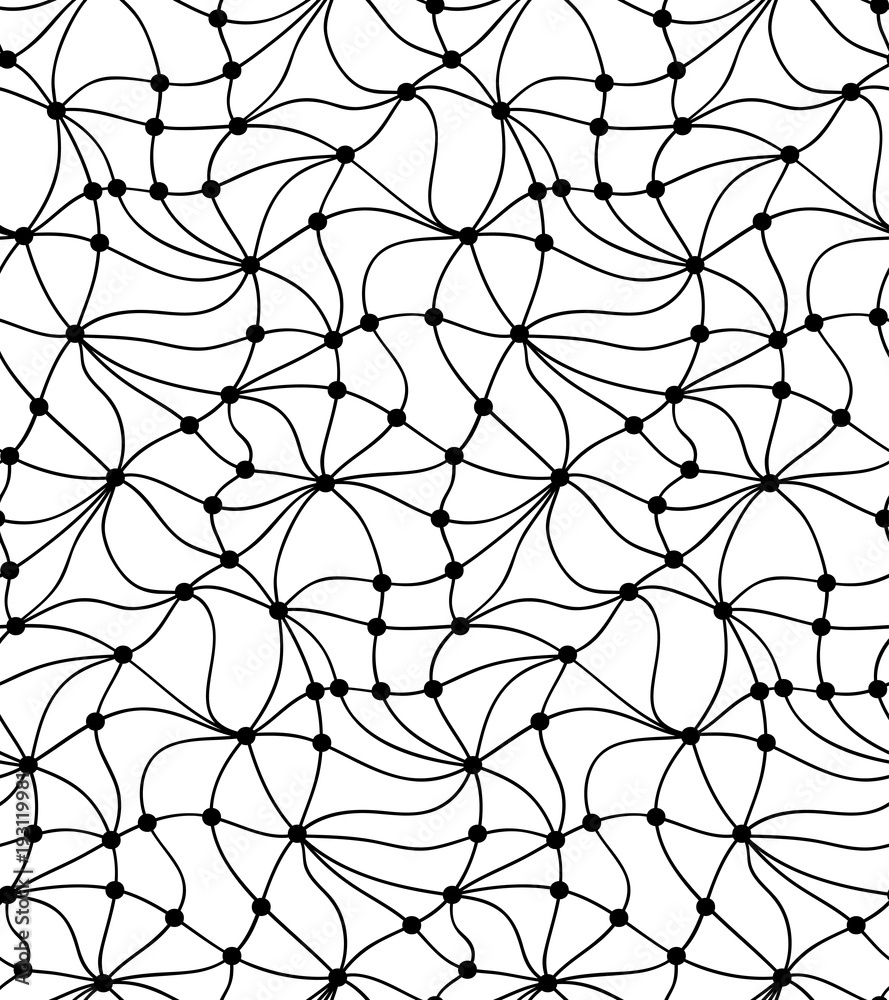 Fototapeta premium Vector floral background of drawn lines