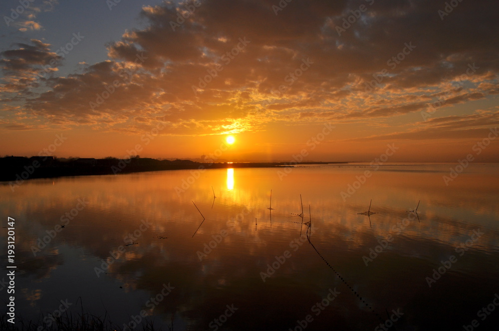 Fototapeta premium Sunset near Montpellier