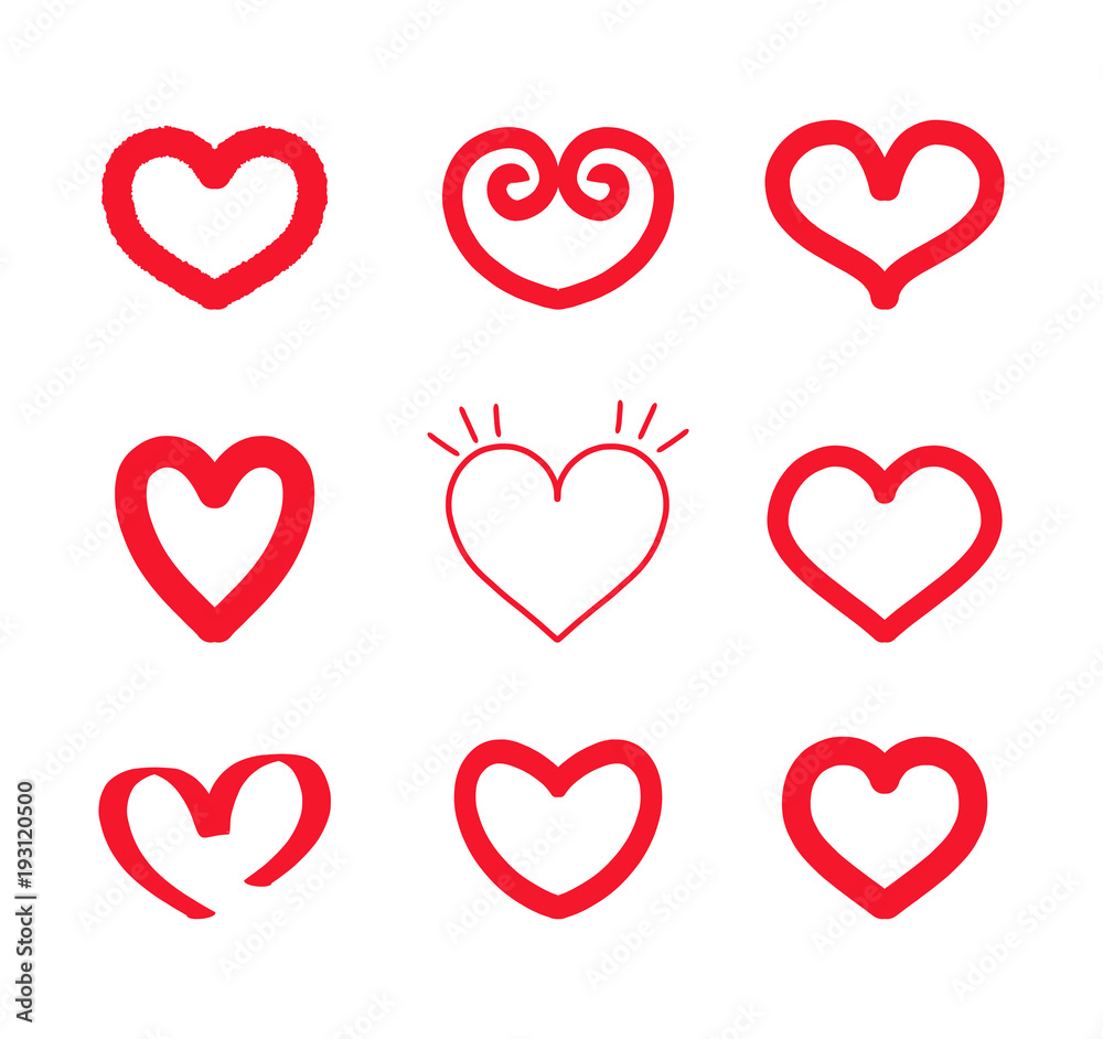 Hand drawn doodle hearts Hand drawn doodle hearts