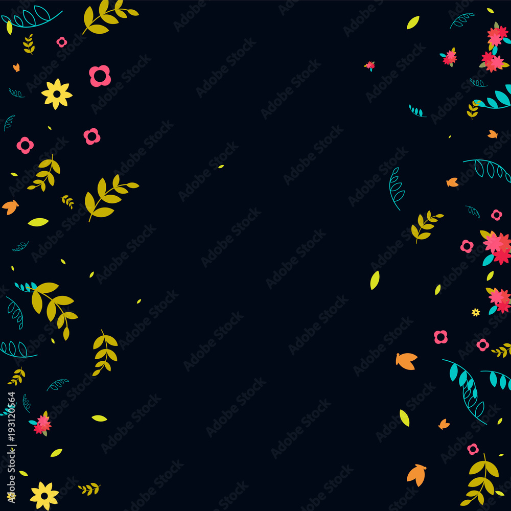 Floral Spring and Summer Vector Wallpaper with Flowers, Leaves, Butterflies, Green Branches. Easter, Mother's Day, 8 March, Birthday, Wedding Background for Banners, Cards, Posters, Invitations.