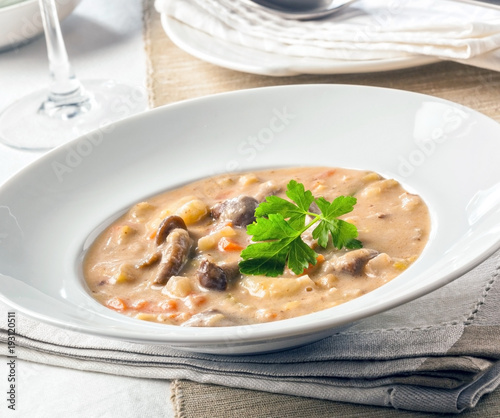 Vegatable and mushroom soup