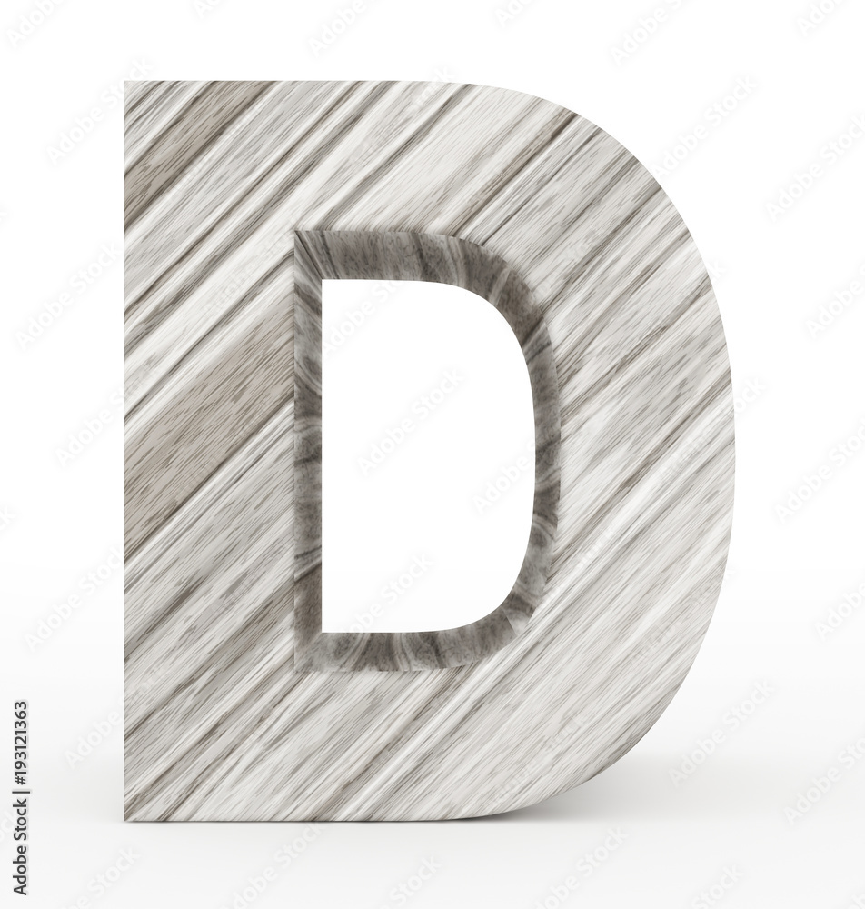 letter D 3d wooden isolated on white letter D 3d wooden isolated on white