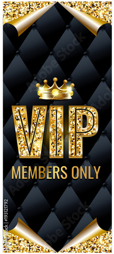 VIP invitation with golden elements and crown