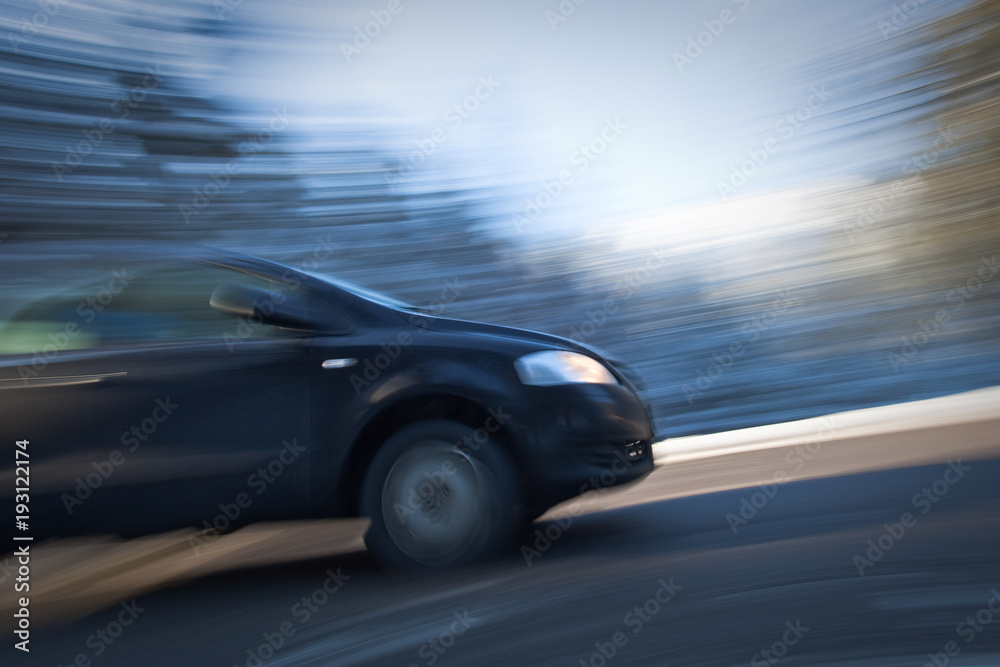 Speeding car, driveby