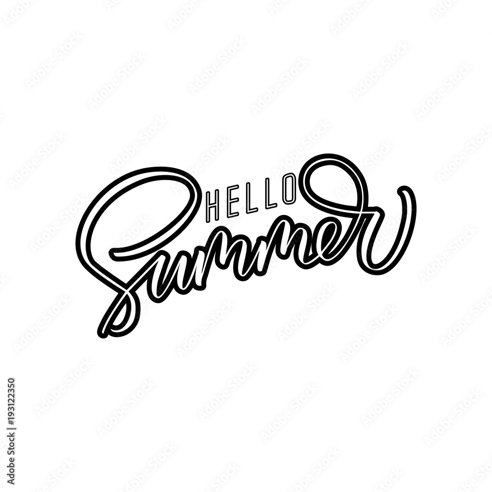 Fototapeta premium Hello Spring - hand lettering phrase. Vector.