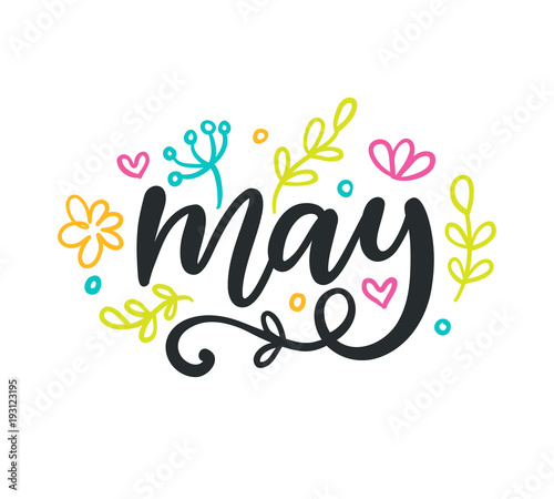 May. Spring modern calligraphy