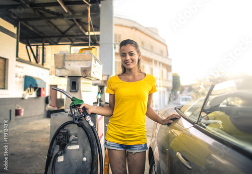 Fuel at the gas station photo