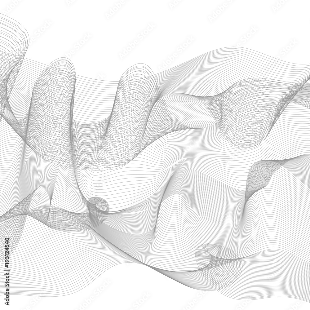 Abstract colored wave element for design. Stylized line art background. Vector illustration. Curved wavy line, smooth stripes. - obrazy, fototapety, plakaty 