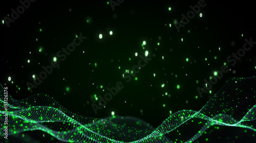 Green wave with digital bin...