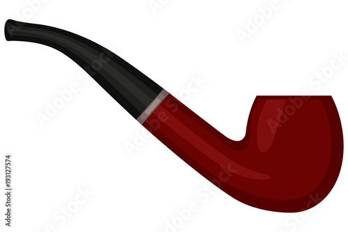 Cartoon icon poster man father dad day smoking tobacco pipe, brier, briar.