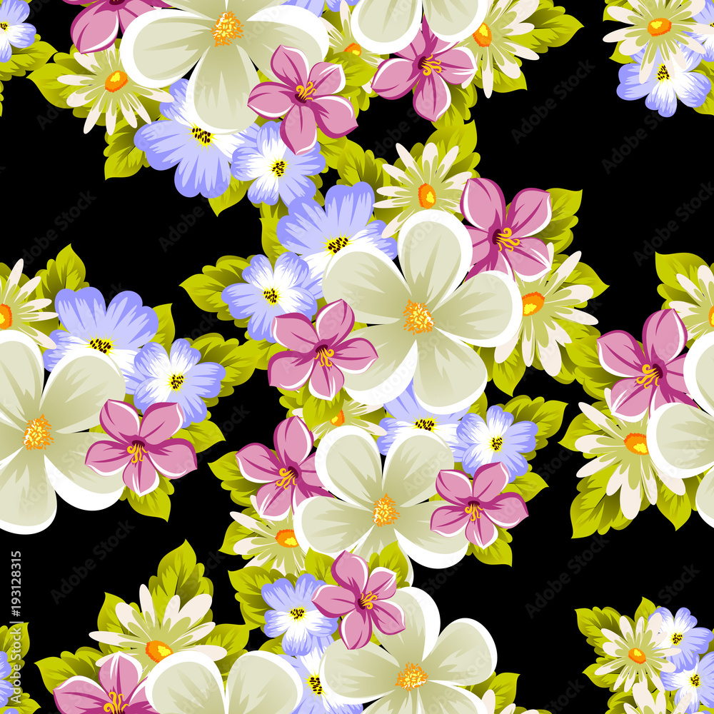 Fototapeta premium seamless pattern of flowers. For card designs, greeting cards, birthday invitations, wedding, Valentine's day, party, celebration.