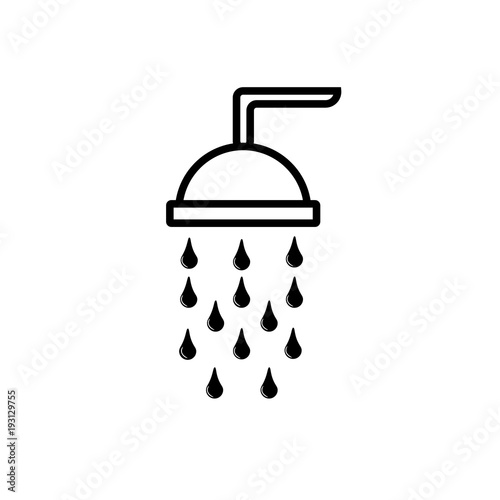 black and white shower icon
