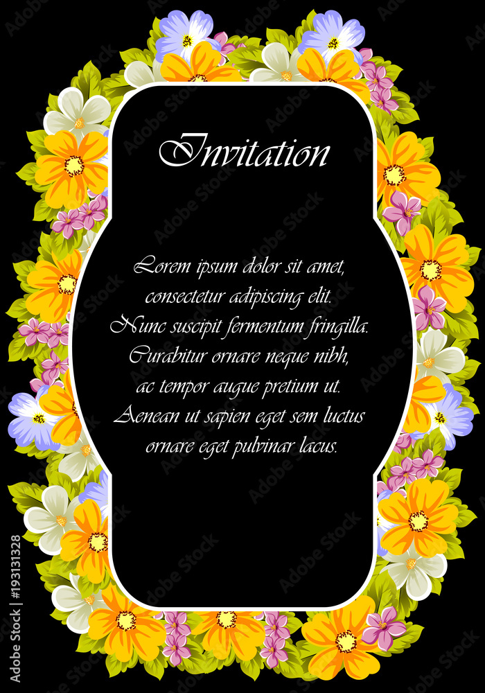 Φωτογραφία Frame of flowers for design postcards, cards, invitations, greeting cards for birthday, Valentine's day, wedding, party, holiday