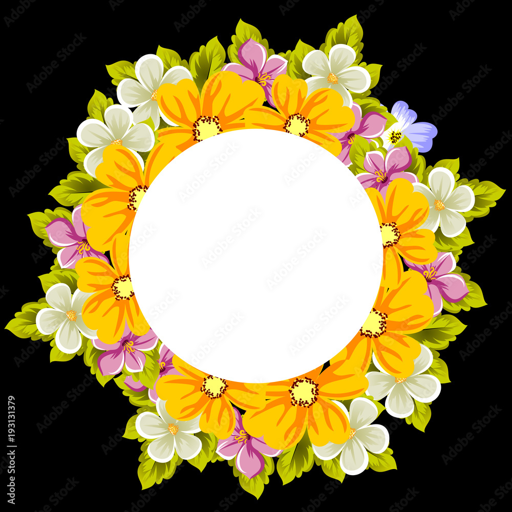 Φωτογραφία Frame of flowers for design postcards, cards, invitations, greeting cards for birthday, Valentine's day, wedding, party, holiday