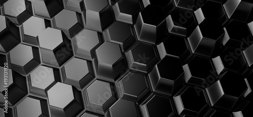 Fototapeta Naklejka Na Ścianę i Meble -  3D Rendering Of Abstract Background With Hexagons