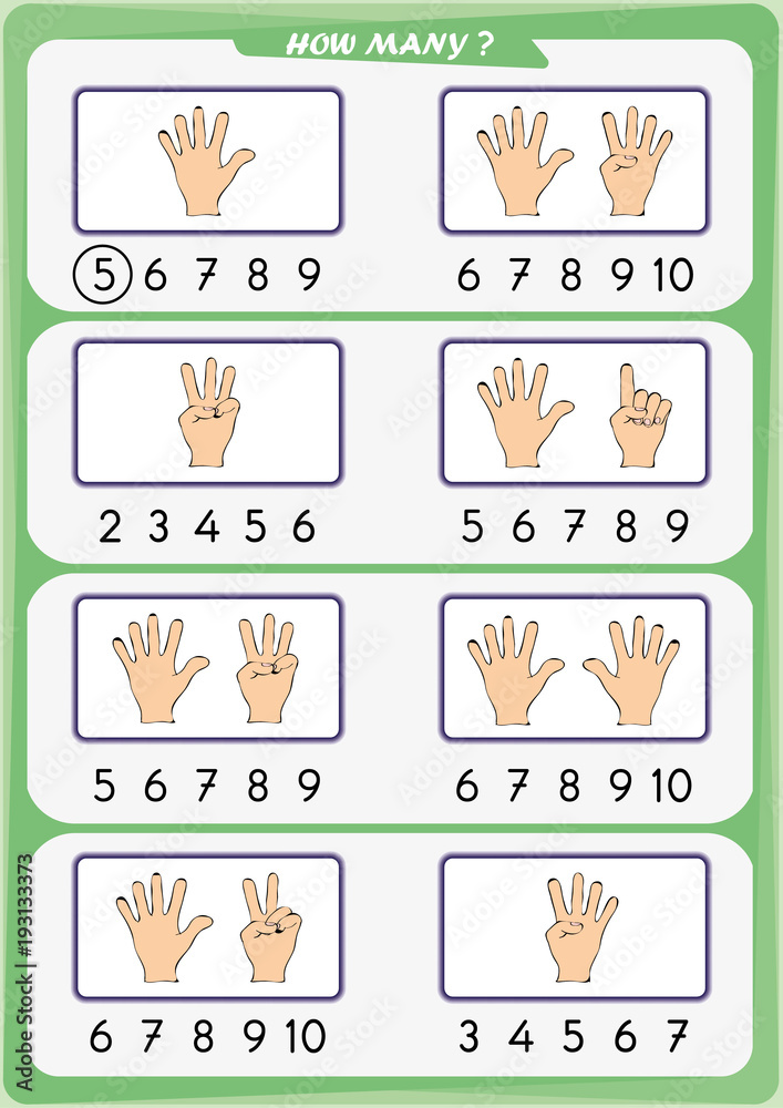 worksheet for kindergarten kids, Count the number of objects, Learn the