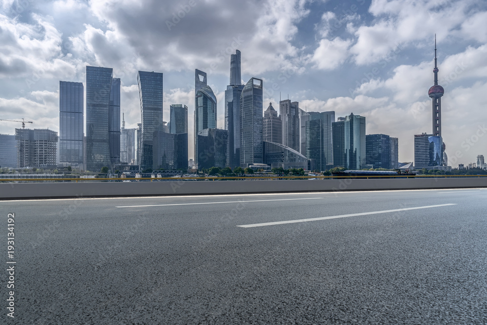 Urban architecture landscape road and skyline