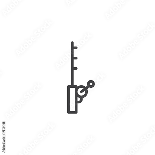 Fishing rod outline icon. linear style sign for mobile concept and web design. simple line vector icon. Symbol, logo illustration. Pixel perfect vector graphics