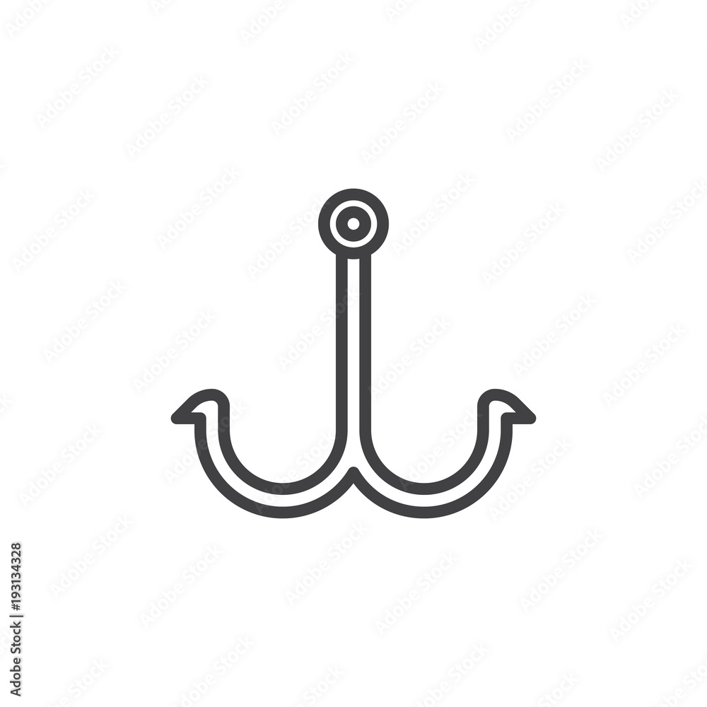 Fishing double bait outline icon. linear style sign for mobile concept and web design. Fishing hook simple line vector icon. Symbol, logo illustration. Pixel perfect vector graphics Fishing double bait outline icon. linear style sign for mobile concept and web design. Fishing hook simple line vector icon. Symbol, logo illustration. Pixel perfect vector graphics