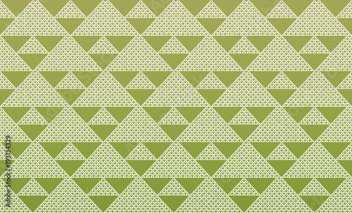 刺繍文様「権太夫金襴（鱗紋）」（和風着物パターン）緑