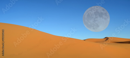 Beautiful sand dunes and blue sky