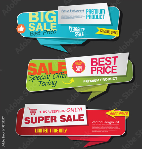 Modern super sale flat banner collection 