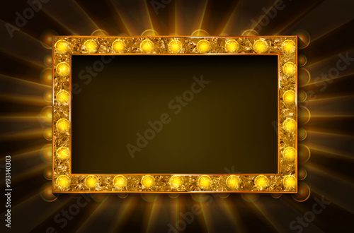Cinema golden rectangular frame © ilona_pitkin