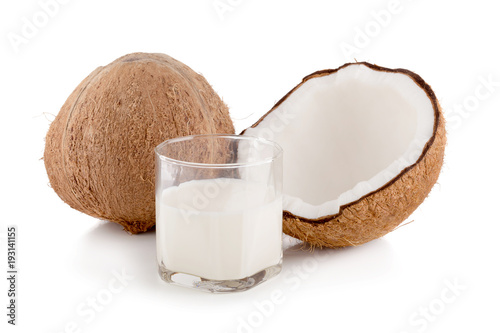 Coconut isolated on the white background. Tropical fruit coconut