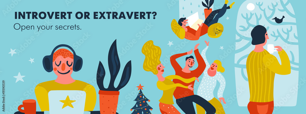 Introvert Or Extravert Header Illustration Introvert Or Extravert Header Illustration
