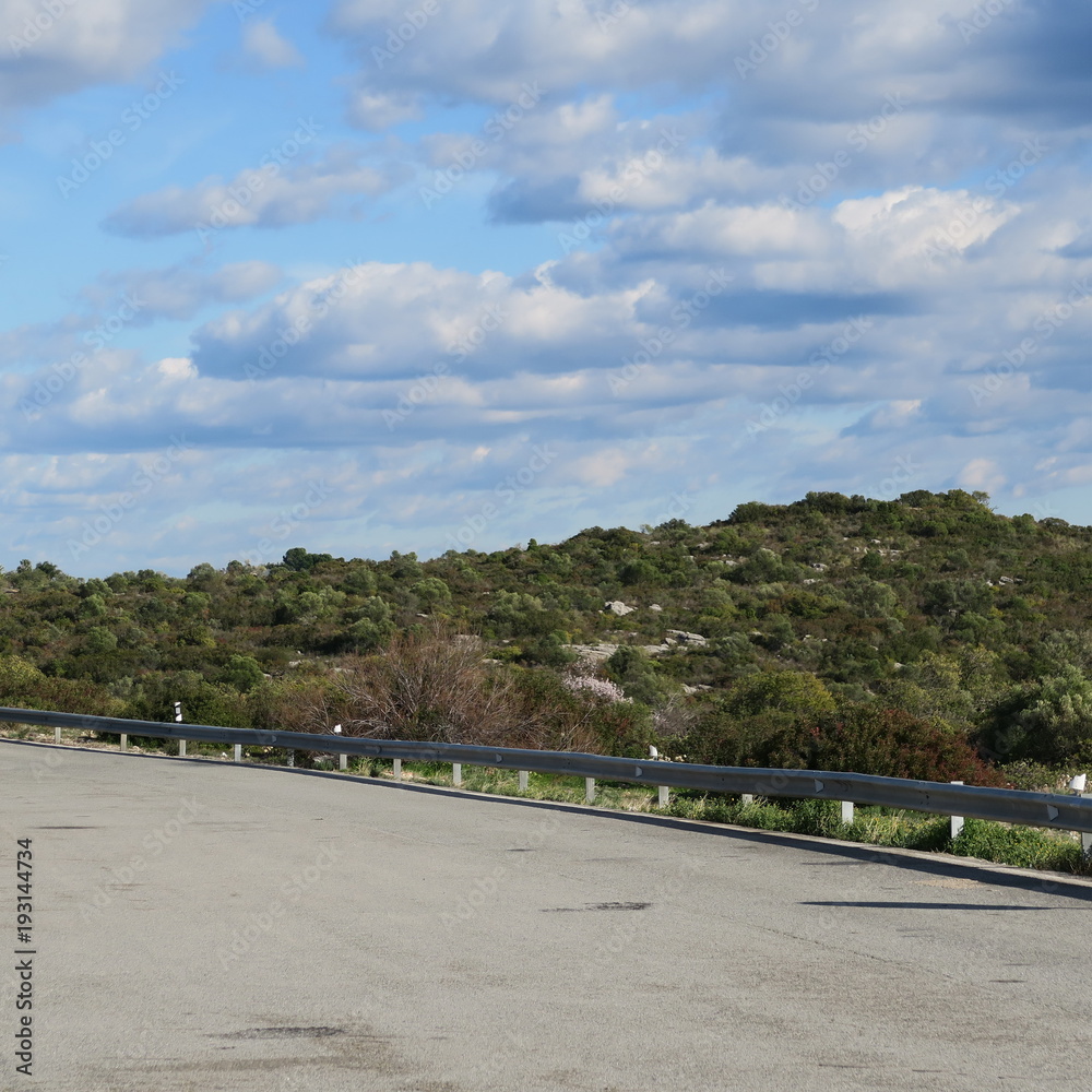 Naklejka premium landscape, road, winter, february, portugal, algarve