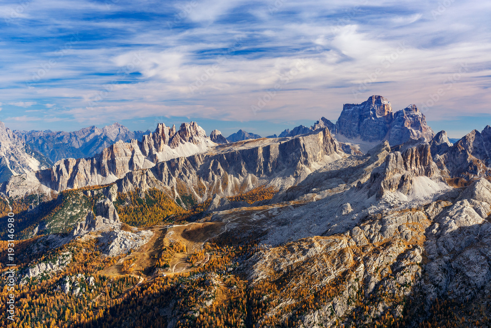 view from Lagazuoi on Passo Giau