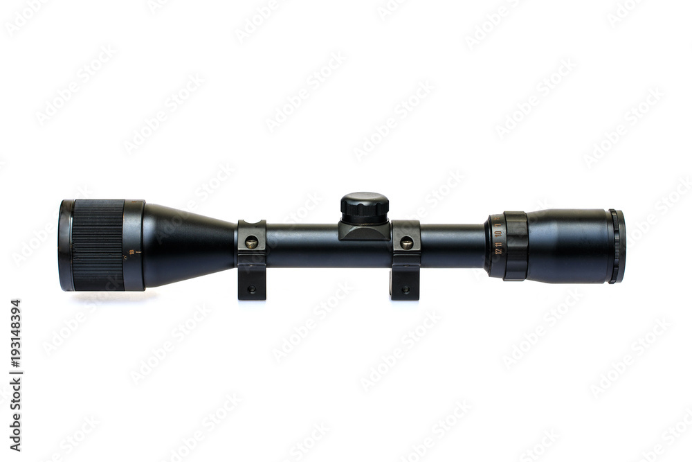 The riflescopes isolated on white background with clipping path. The riflescopes isolated on white background with clipping path.