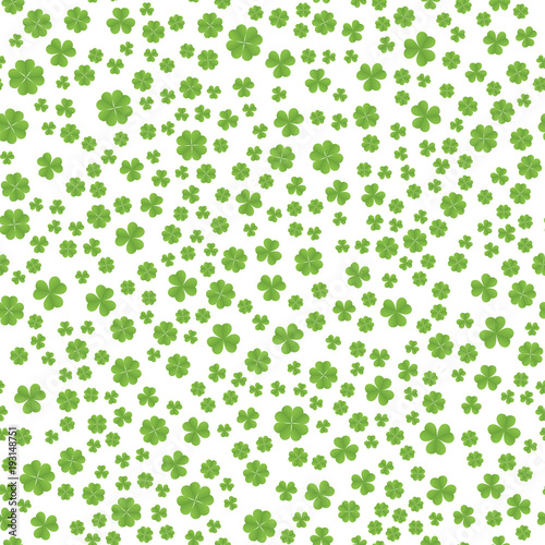 Seamless pattern from the clover leaves. Background to the day of St. Patrick. Vector illustration