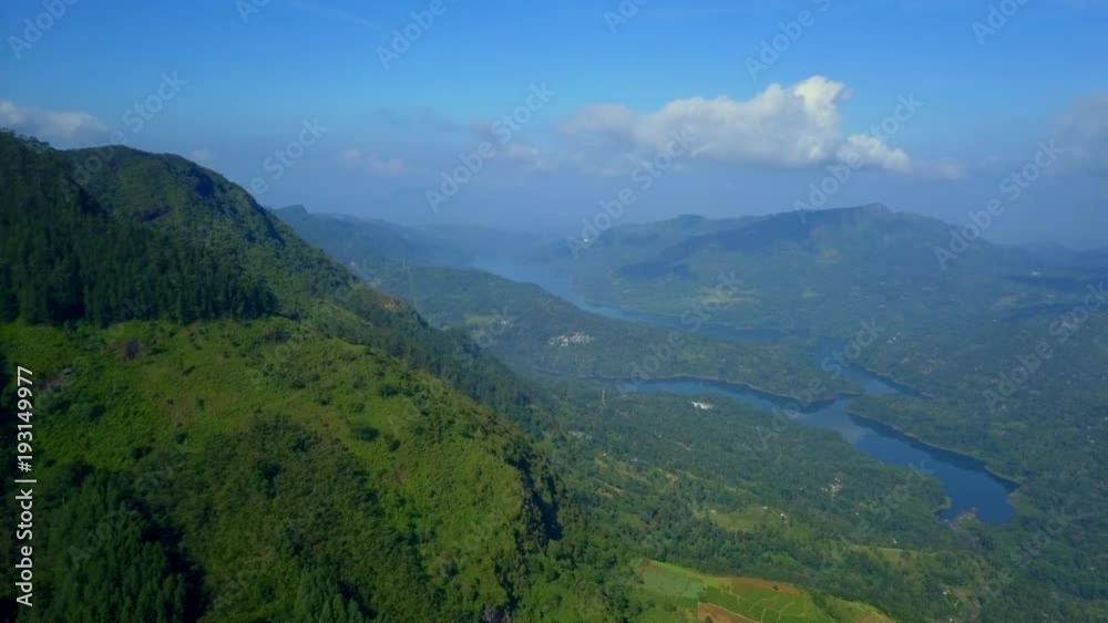 Aerial view of lush forest mountains Sri Lanka at sunset drone footage Aerial view of lush forest mountains Sri Lanka at sunset drone footage