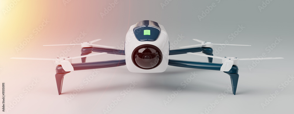 Modern drone 3D rendering Modern drone 3D rendering