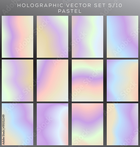 Pastel gradient vector texture set. 