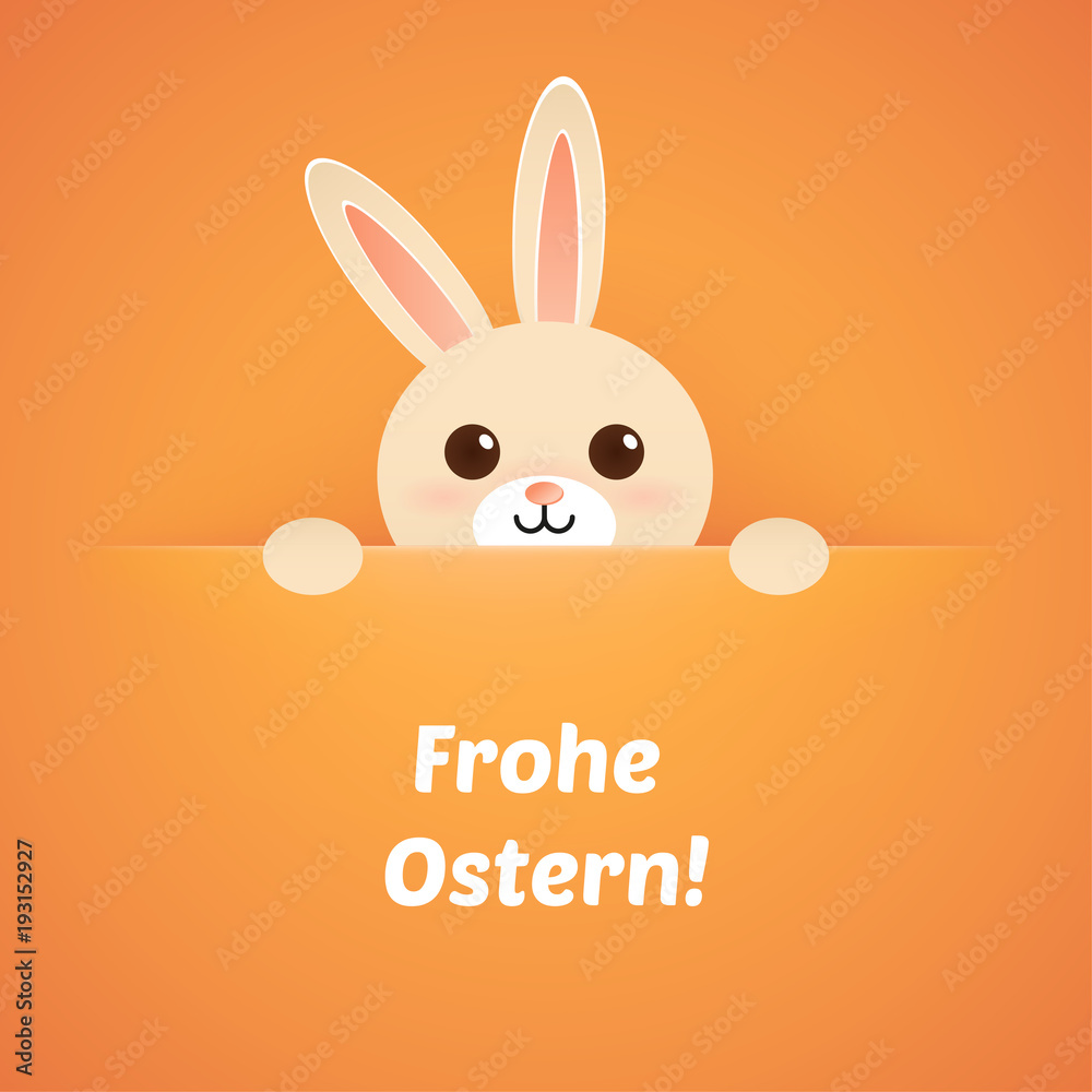 Obraz premium Osterhase mit Schriftzug in gelb
