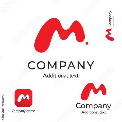 M Letter Abstract Technological Modern Logo Business Identity Brand and App Icon Symbol Concept Set Template photo