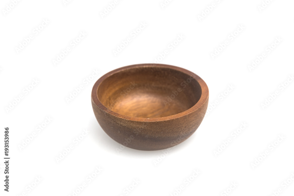 Bowls and utensils made of wood, isolated on white background Bowls and utensils made of wood, isolated on white background