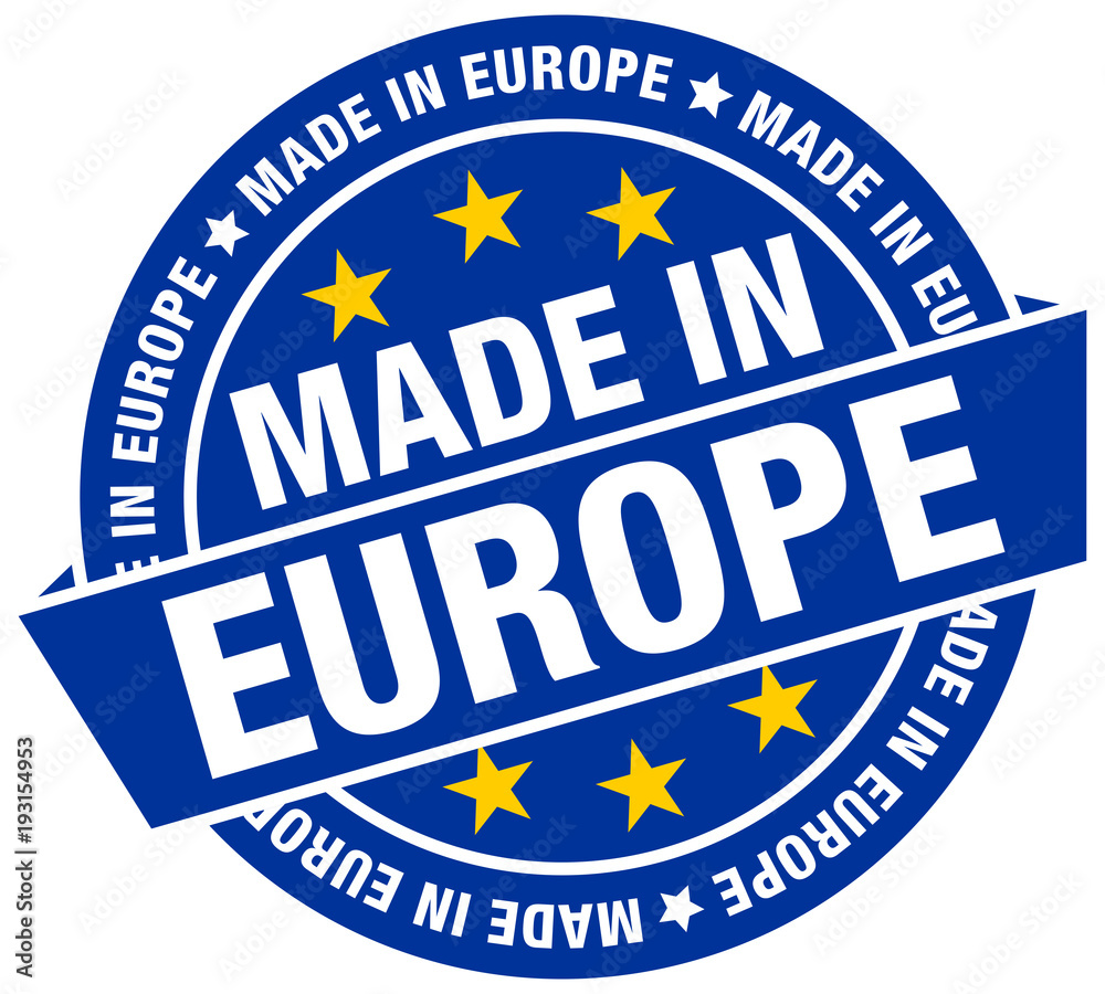 Made in Europe" Button Banner Flat Stock-Vektorgrafik ...