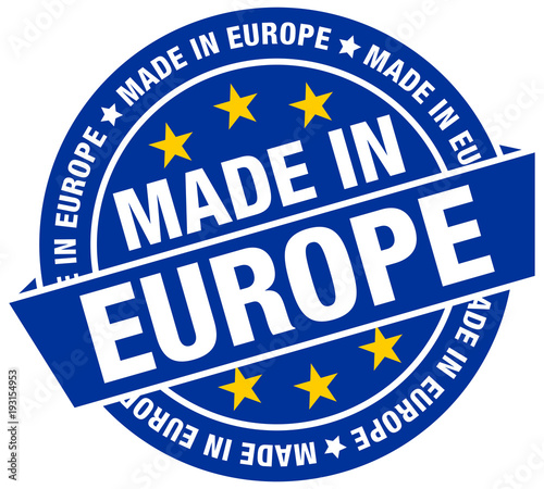 "Made in Europe" Button Banner Flat