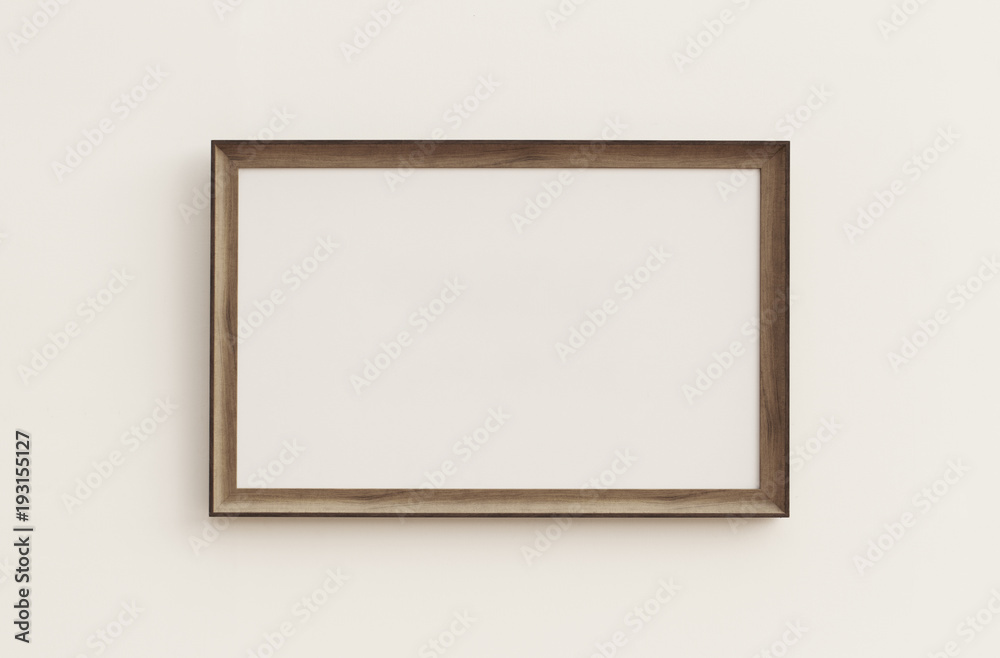 Wooden Blank Photo Frame hang on the wall. Wooden Blank Photo Frame hang on the wall.