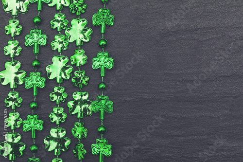 St Patrick's day background with traditional green shamrock clover leaf
