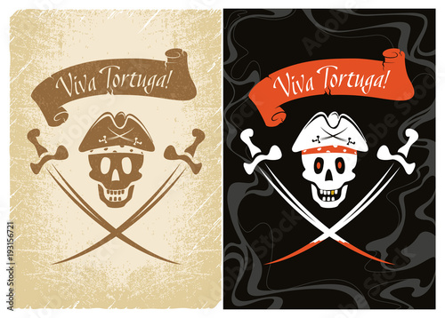 Pirate Children's Party. Jolly Roger. Flag