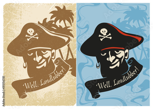 Pirate Children's Party. Pirate Portrait. Flag