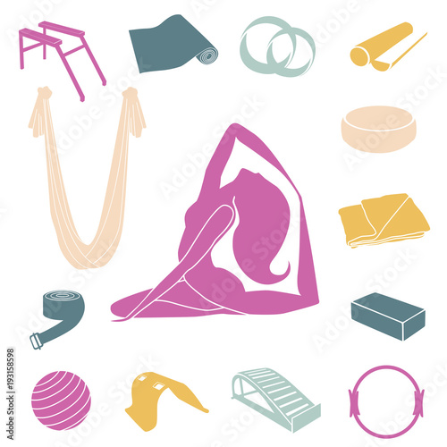 Yoga and Pilates equipment set