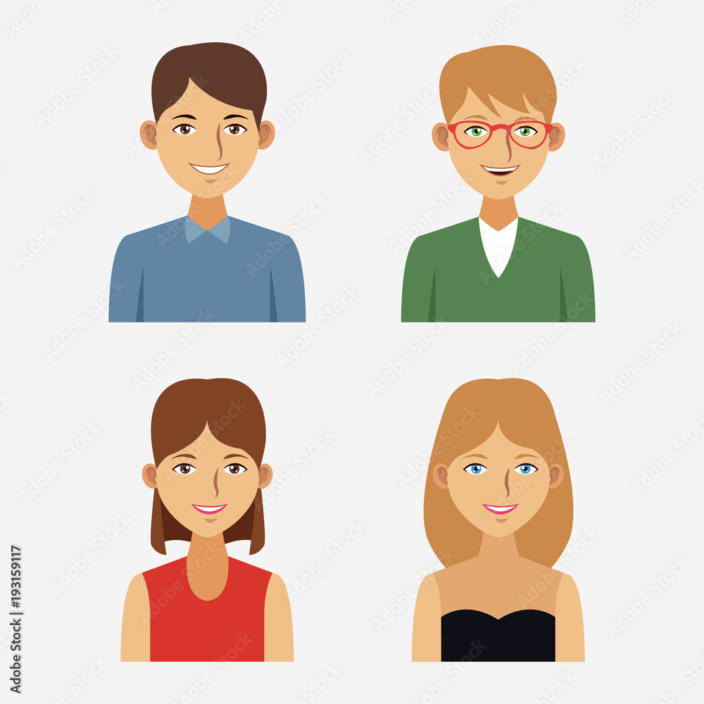 Young people cartoon vector illustration graphic design Young people cartoon vector illustration graphic design