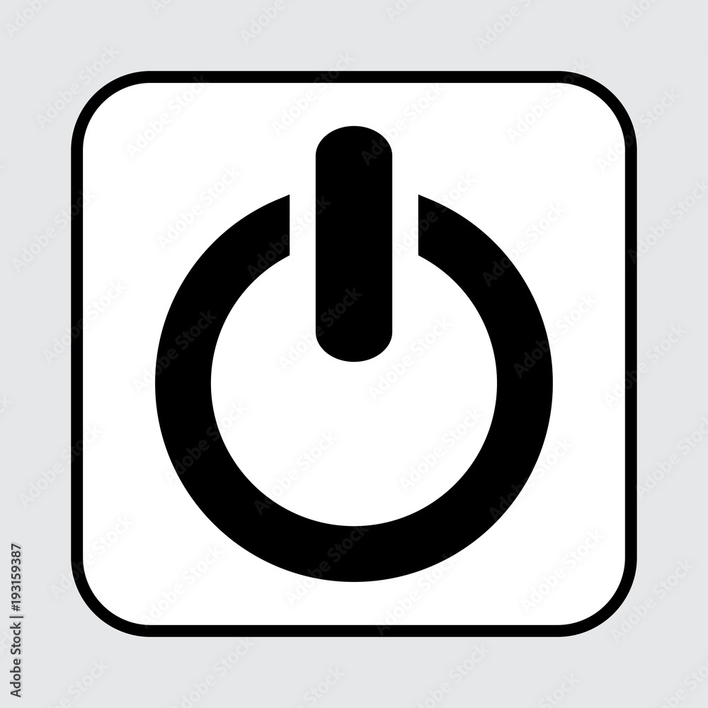 Black power button icon. Vector illustration Black power button icon. Vector illustration